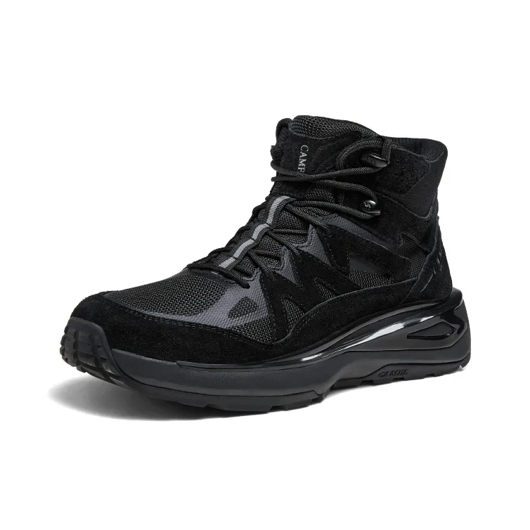 CAMEL Work Boots Men High Top Black/Jasper/Apricot/Dark Apricot-0
