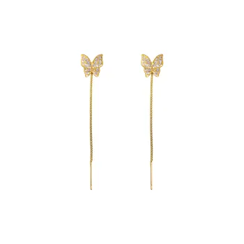 ERXI 925 Sterling Silver Needle Drop Earrings Women's