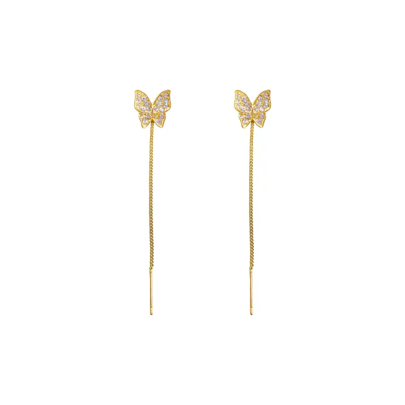 ERXI 925 Sterling Silver Needle Drop Earrings Women's-0