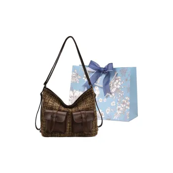 REDOO PU Backpack On The Shoulder Women's Thousand Bird Plaid Coffee/Matte Coffee/Matte Brown