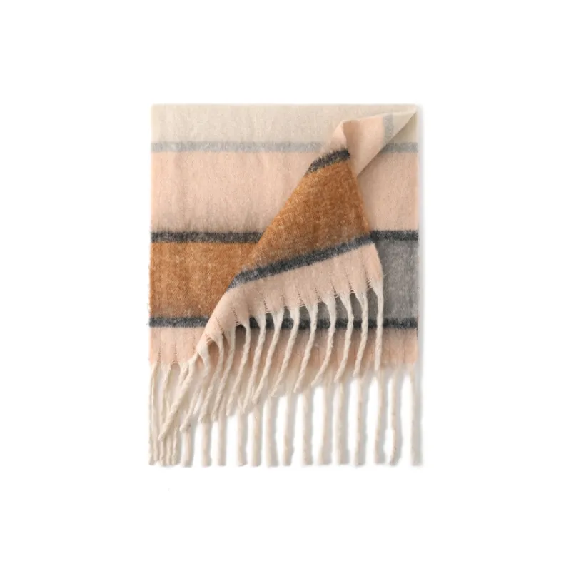 FREE RABBITⅡ Fall And Winter Advanced Versatile Brightening Warm Fringe Scarf Unisex-5