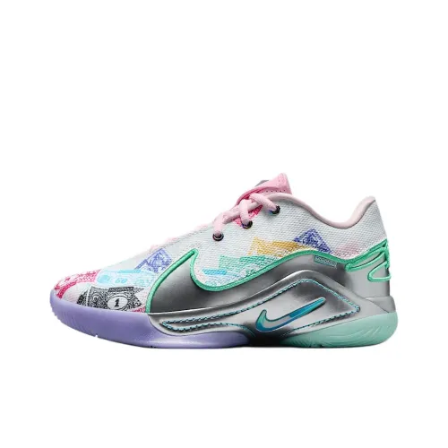 Nike LeBron 22 Anti Slip Wear Resistant Low Top Children's Basketball Shoes White Pink Blue Green Teenagers