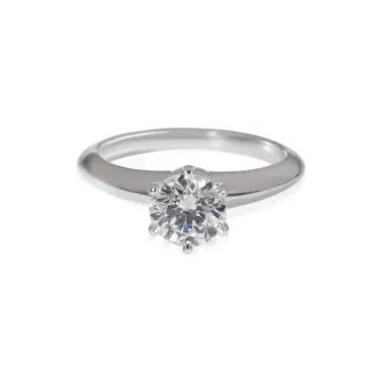 TIFFANY & CO. Platinum Solitaire Diamond Engagement Ring