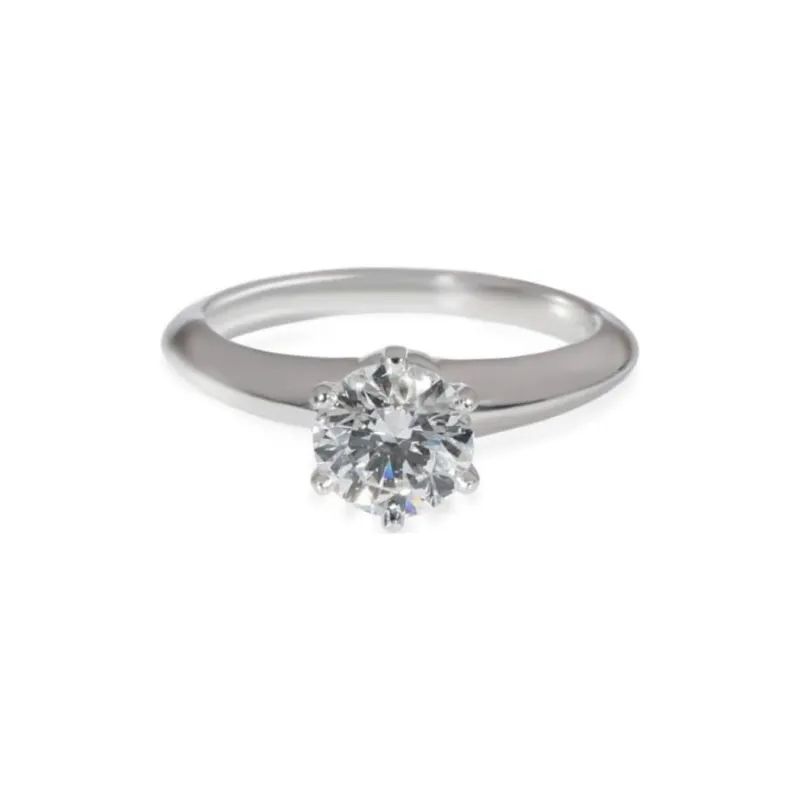 TIFFANY & CO. Pre Owned Platinum Solitaire Diamond Engagement Ring-0