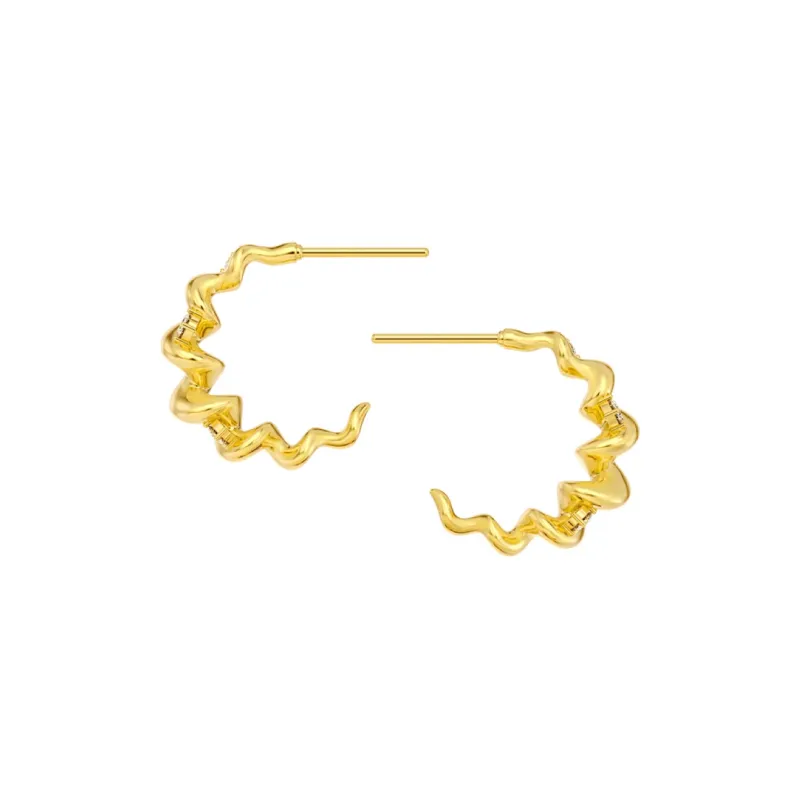 Mistova JEWELRY Eco Friendly Copper Gold Plated With Synthetic Zircon Knot Horn Stud Earrings Women's-1