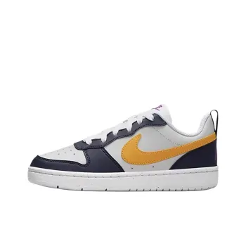 Nike Slip Resistant Anti Kick Low Top Kids Lifestyle Shoes Yellow White Teenagers