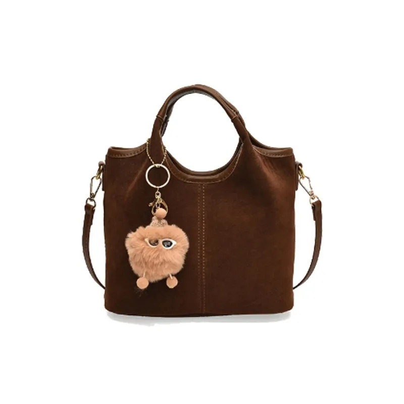 GOX PU Crossbody One Shoulder Handbag Women's Fuchsia/Brown-6
