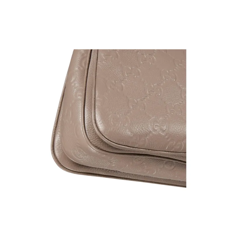 GUCCI Grain Leather Shoulder Bag, Portable Crossbody Bag Small Size Women's Taupe-7