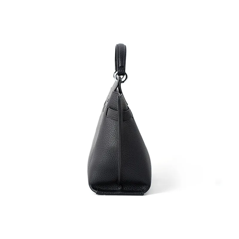 Vigno Synthetic Leather Handbag Shoulder Bag Regular Women's Black/Greige-3