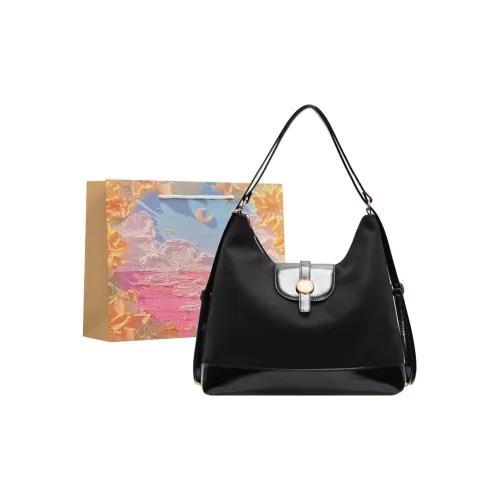 BRINCH PU Backpack On The Shoulder Women's Black/Khaki/Coffee