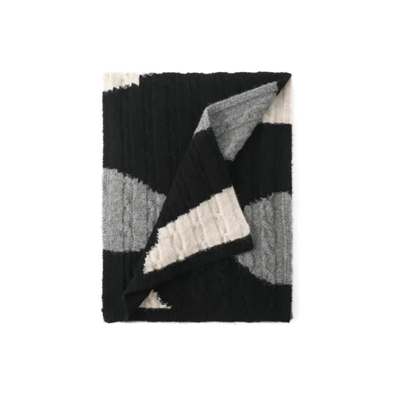 FREE RABBITⅡ Fall And Winter Wool Advanced Thickened Warm Knitted Fabric Scarf Unisex-3