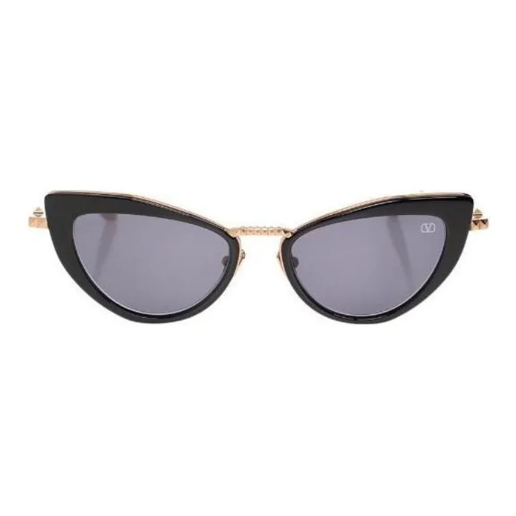 Valentino Metal Nylon Cat Eye Sunglasses Women's Gold-1