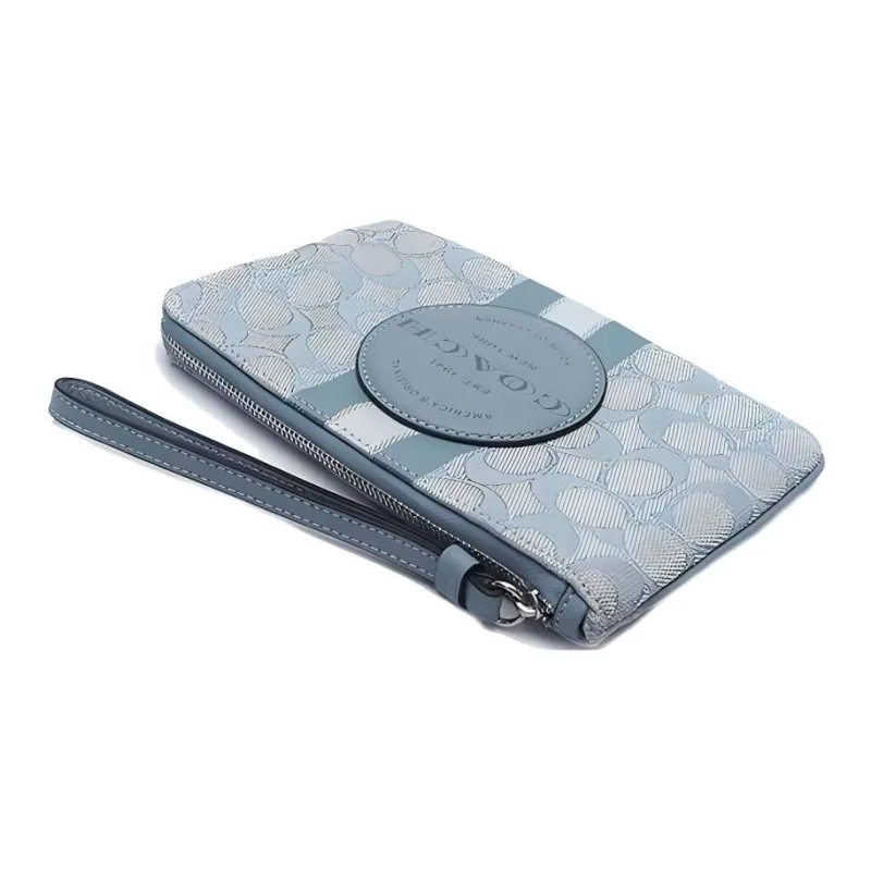 COACH Fabric Wrist Bag Tubas Women's Mist Blue Color Morandi Color-2