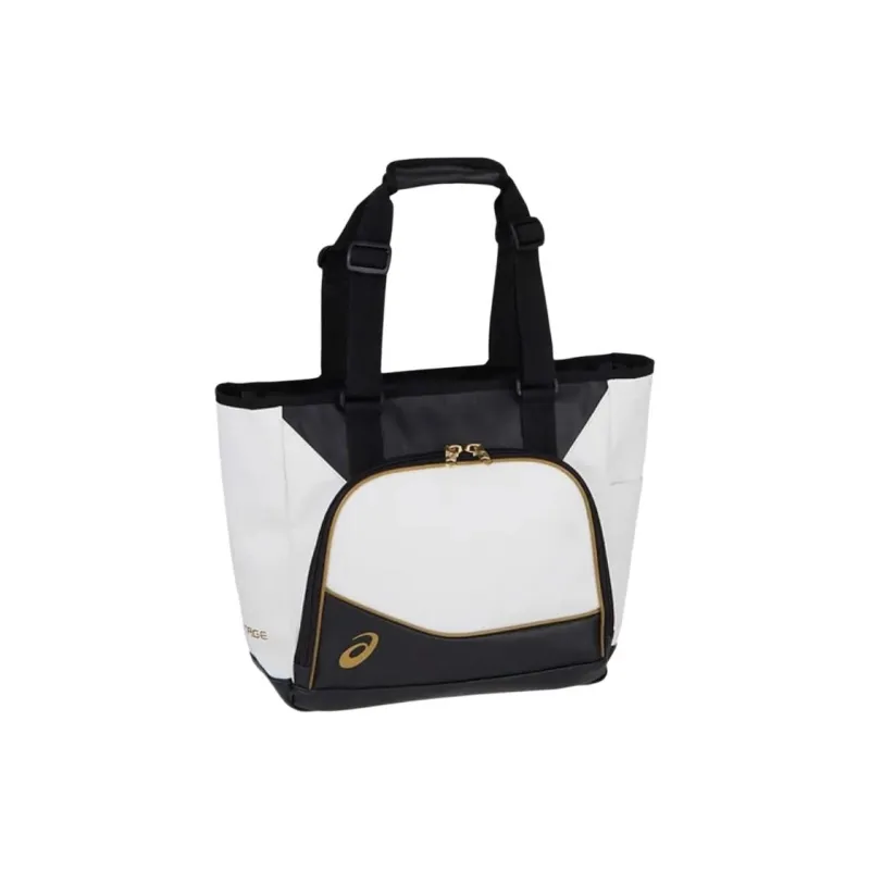 Asics Goldstage Synthetic Leather Tote Bag, Shopping Bag, Shoulder Bag, Handbag Unisex Black & White-0