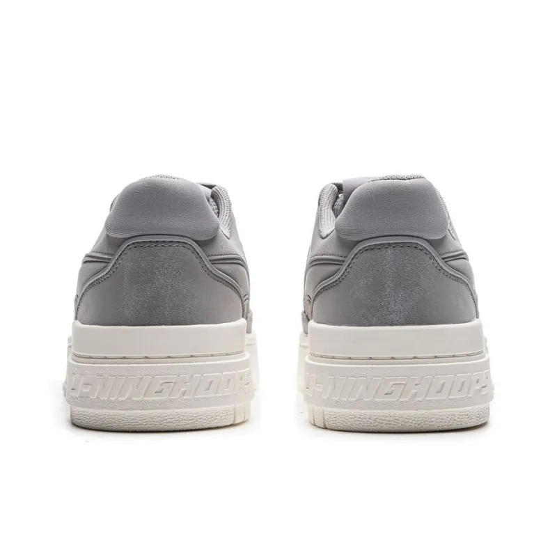 LiNing Badfive Anti-Slip Wear-Resistant Low-Top Skateboard Shoes Men's Gray-4