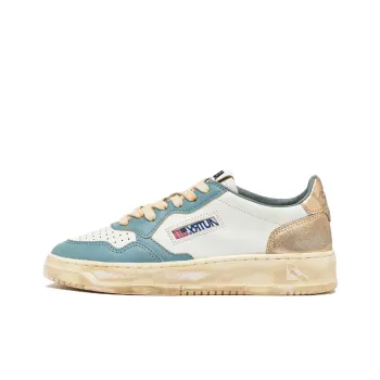 AUTRY Medalist Abrasion Resistant Low Top Skateboard Shoes Women's White Blue Gold