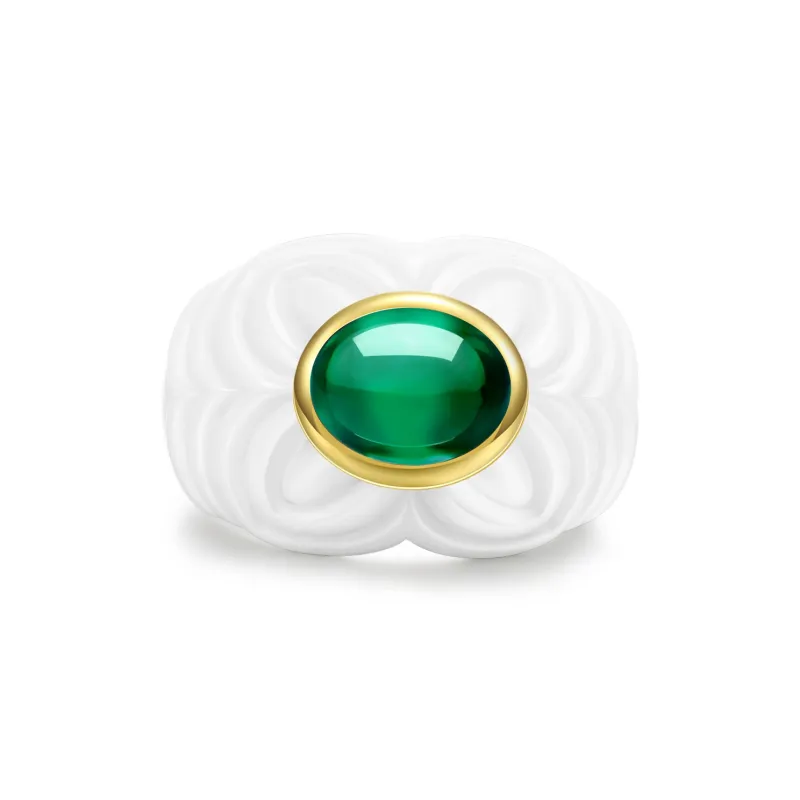 M`GARDEN 925 Silver Ceramic Rings Women's-25