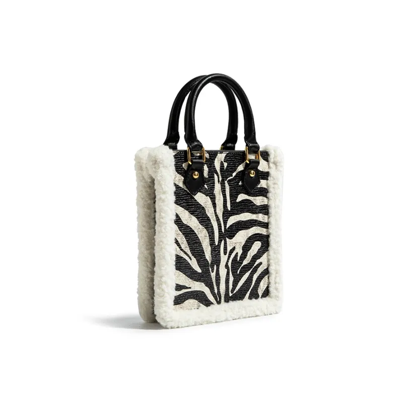 CAEISL&KCIEL Polyurethane One Shoulder Handbags Women's Zebra Print-3