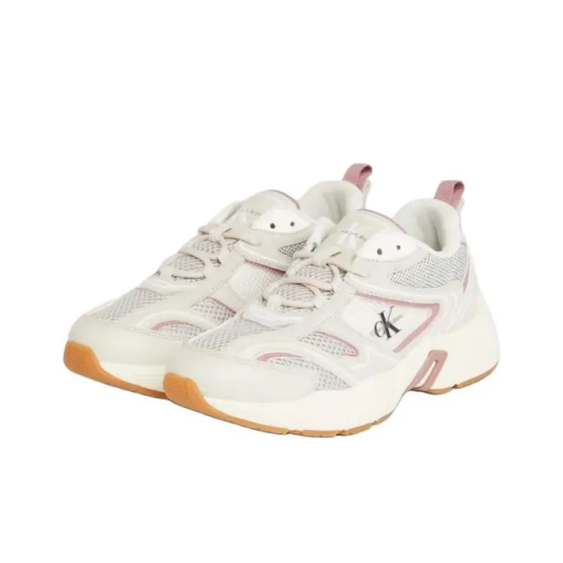 CKJ CALVIN KLEIN JEANS Low Top Casual Shoes Women's White Pink-2