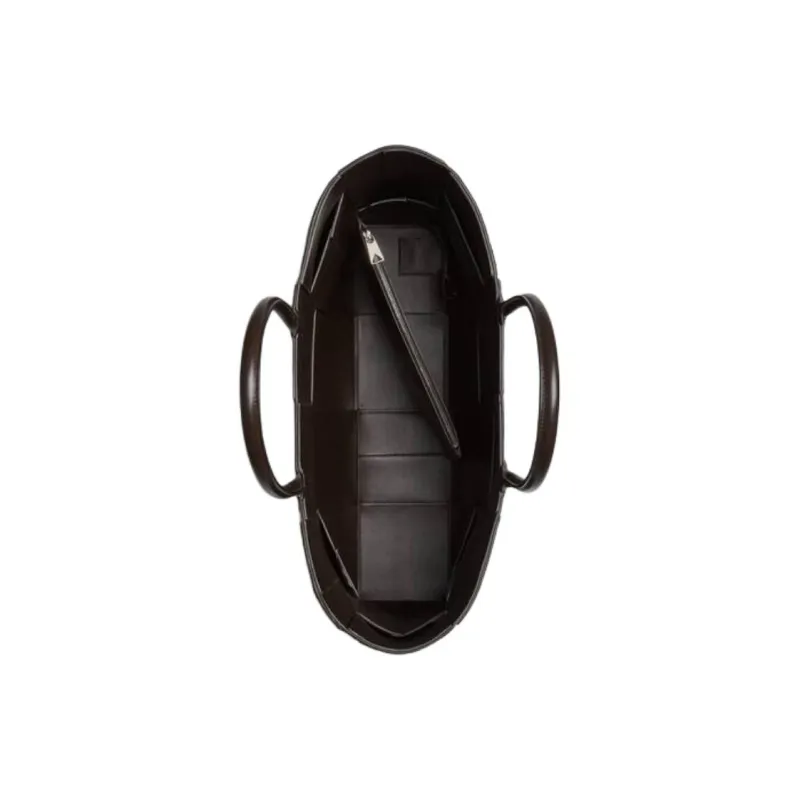 Bottega Veneta Calfskin Tote Handbag Medium Size Men's Dark Brown-2