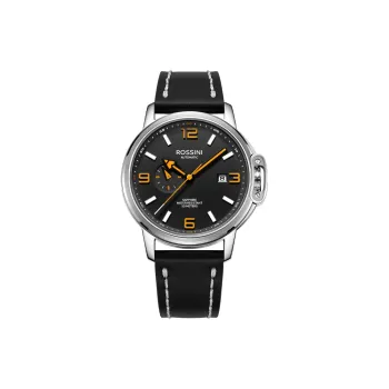 ROSSINI Designer Collection Mechanical Movement Cowhide Strap Watch Men's Watches Black Dial