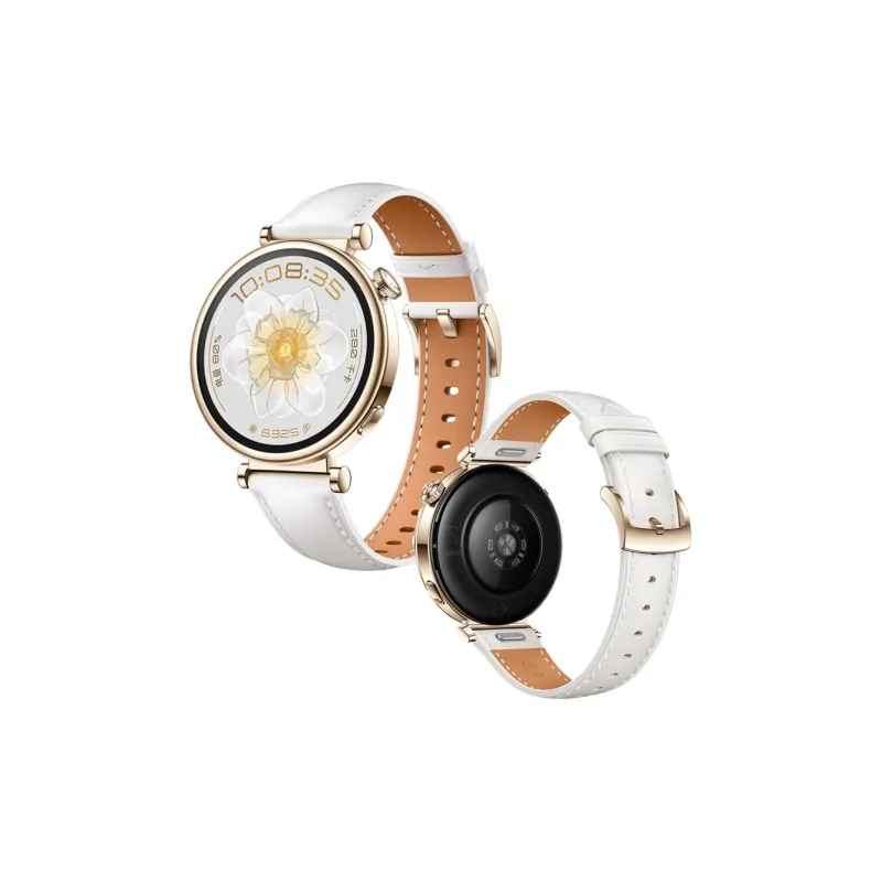 FZRT Push Button Watch Bands Official Same Style Vegan Leather Pearl White Genuine Leather Strap Unisex-1