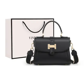 VINEY Synthetic Leather Mom's Handbag Shoulder Bag Crossbody Bag Regular Women's Black
