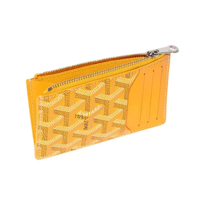 GOYARD Canvas With Calfskin Card Holder Women's Yellow-1