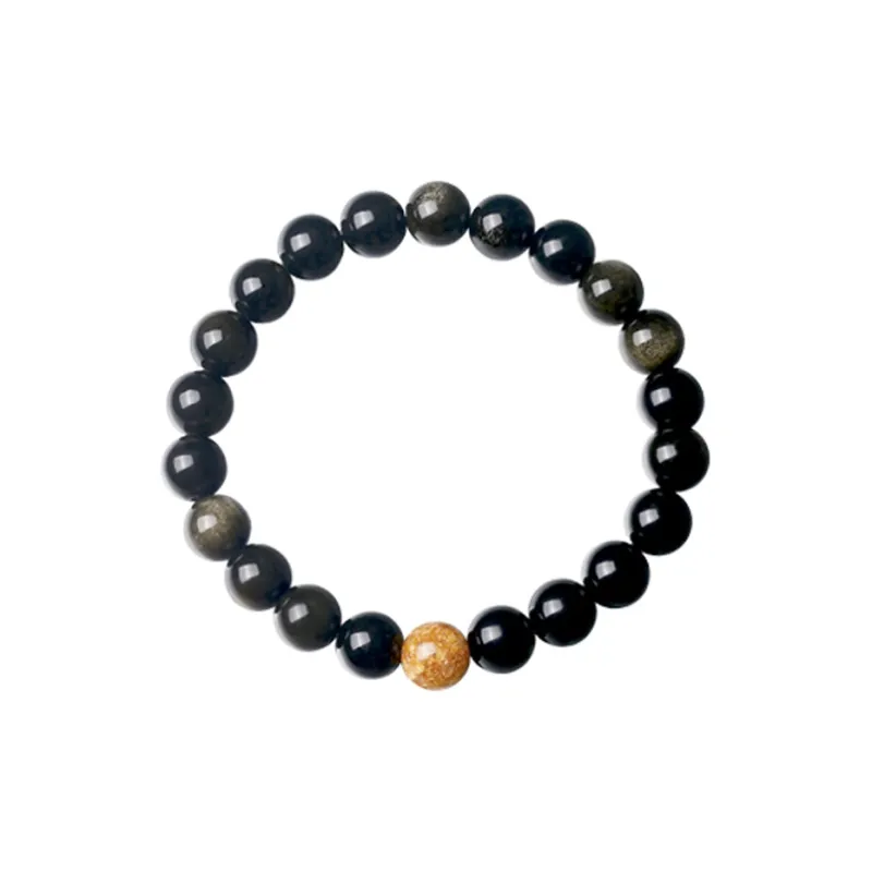 CIROCCO Gold Sheen Obsidian Bracelets Unisex Good Luck-4