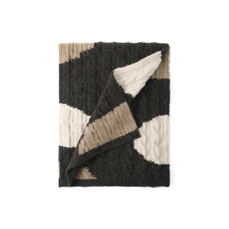 FREE RABBITⅡ Fall And Winter Wool Advanced Thickened Warm Knitted Fabric Scarf Unisex-5
