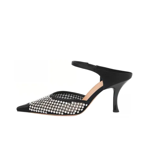 Malone Souliers Vega Crystal-embellished Satin Mules