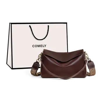COMELY Cow Leather Patchwork Synthetic Leather Pillow Bag Shoulder Bag Crossbody Bag Regular Women's Multicolor