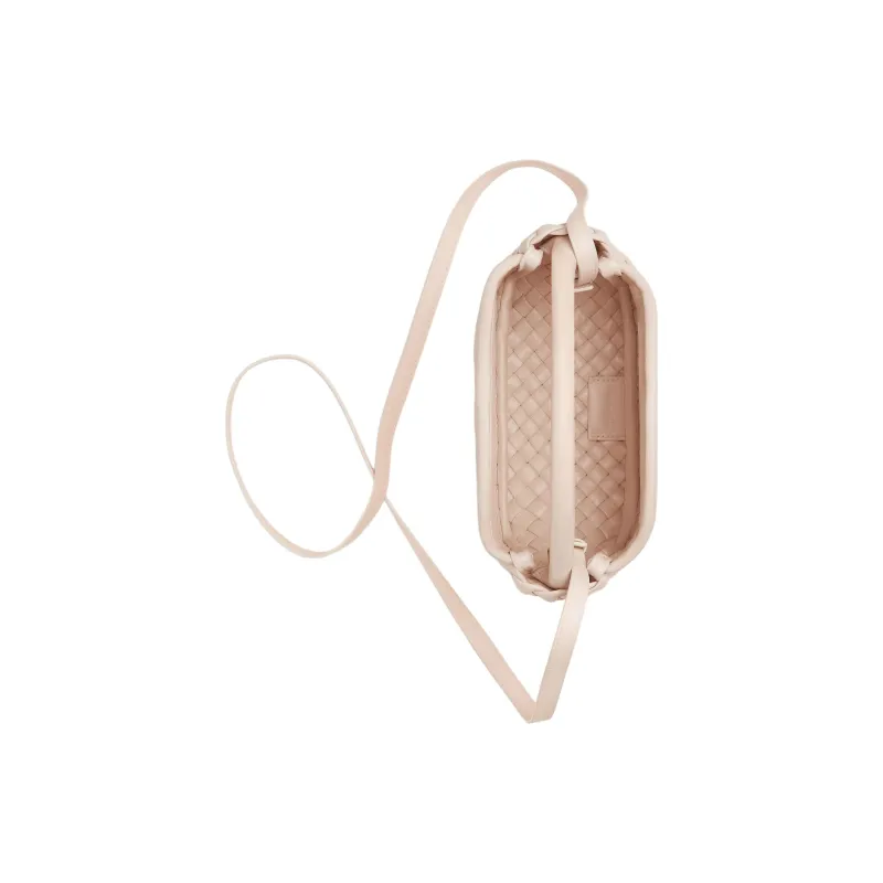 Bottega Veneta Sheepskin Shoulder Bag Crossbody Bag Handbag Small Size Women's Carved White-2