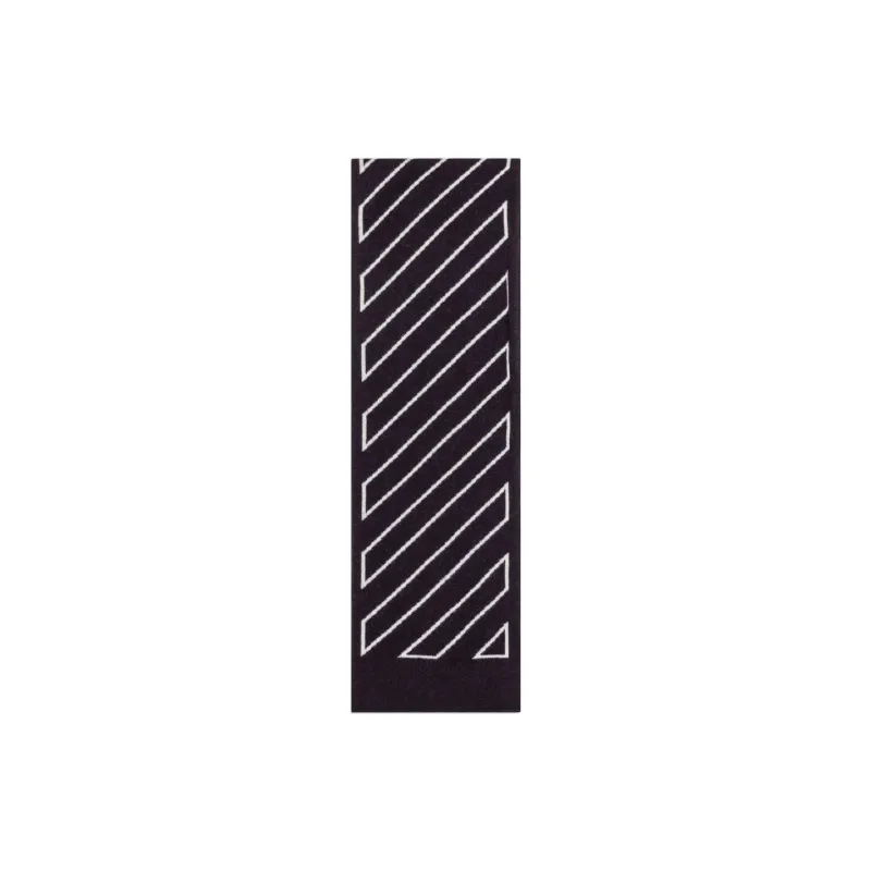 OFF-WHITE Wool Cotton Knit Scarves Kids' Black-1