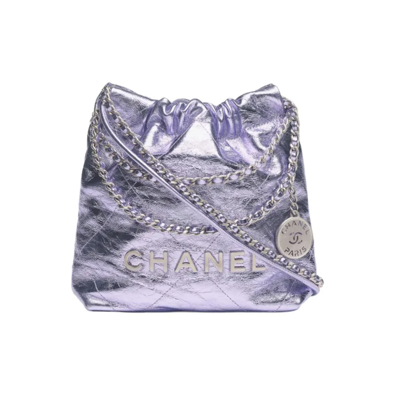 CHANEL Calfskin One Shoulder Handbag Mini Women's Purple-0