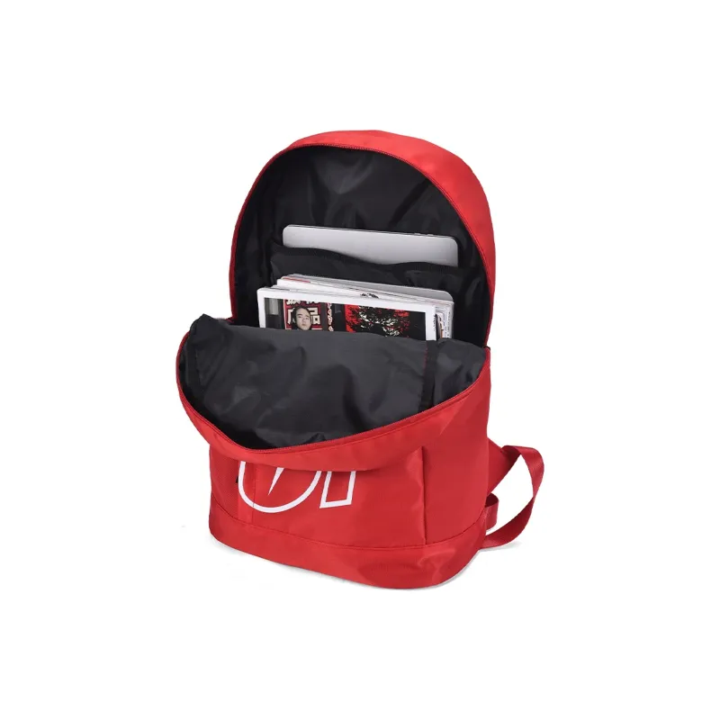 TURN UP Nylon Laptop Bag For Middle And High School Students Large Size Unisex Red-2