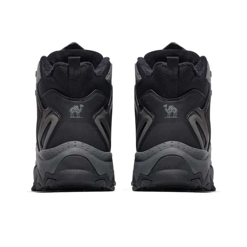 CAMEL Anti-Slip And Wear-Resistant Warm High-Top Outdoor Shoes Men's Black Gray-4