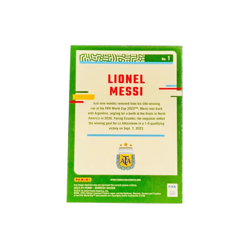 PANINI Messi Messi Argentina Barcelona Optic Base Player Card Standard Condition Sports Cards 1 Pc-1
