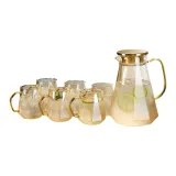 Amber Crystal Teapot+Amber Crystal Cup 6-Pack