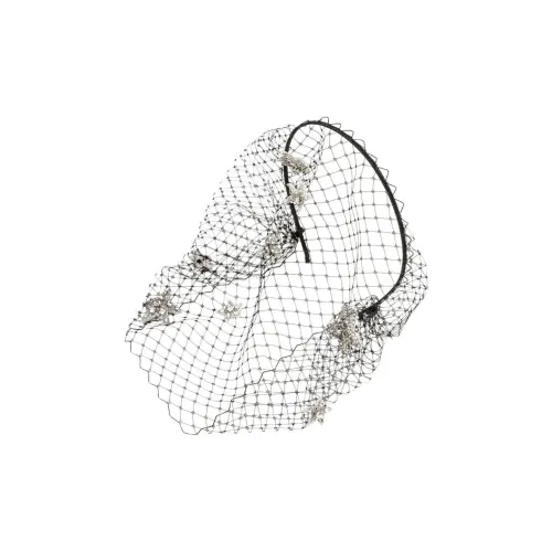 Jennifer Behr Velour Crystal Steel Silk Headbands Women's Black