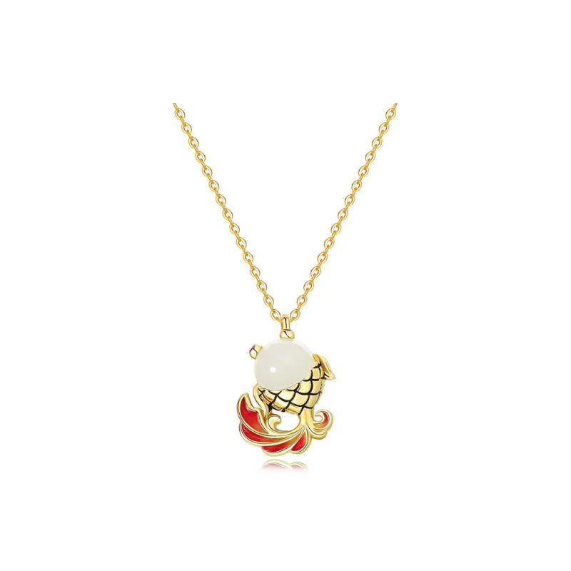 WEITIANXUAN Hetian Jade Necklaces White Jade/Pale Greenish White Jade Unisex-0