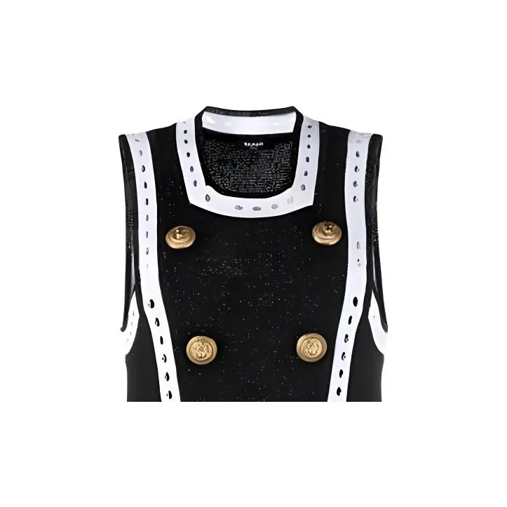 BALMAIN Sleeveless Dress Women's Black-4