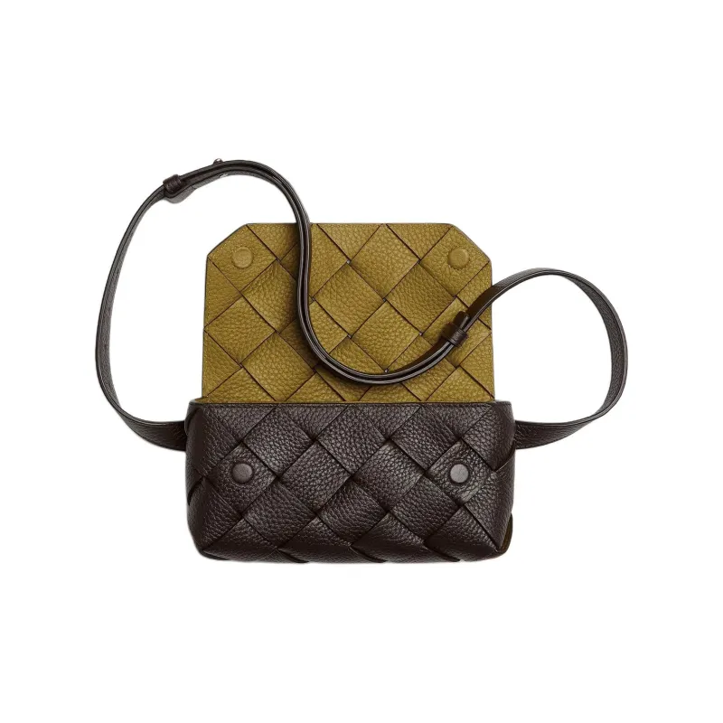 Bottega Veneta Calfskin Fanny Pack Men's Dark Brown-3