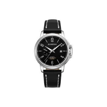ROSSINI Designer Collection Mechanical Movement Cowhide Strap Watch Men's Watches Black Dial