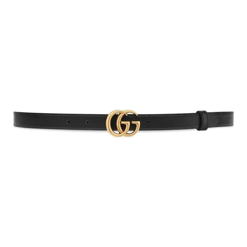 GUCCI GG Marmont Reversible Thin Belt In Beige, Ebony & Black-3