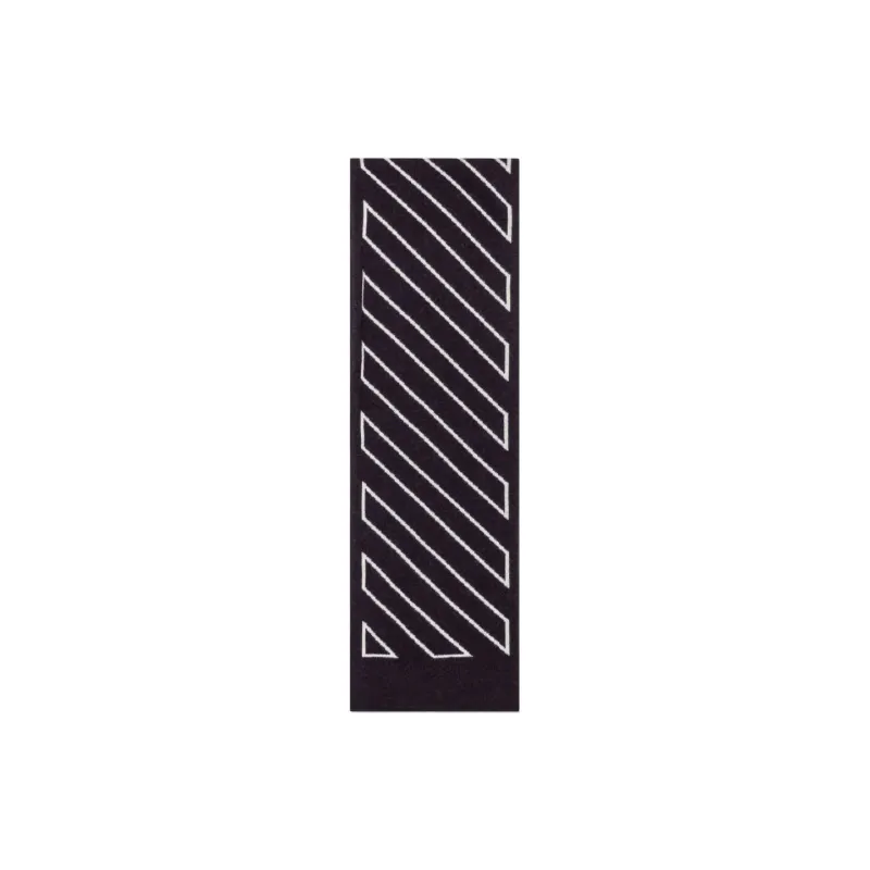 OFF-WHITE Wool Cotton Knit Scarves Kids' Black-2