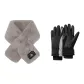 Gray Scarf+Black Glove