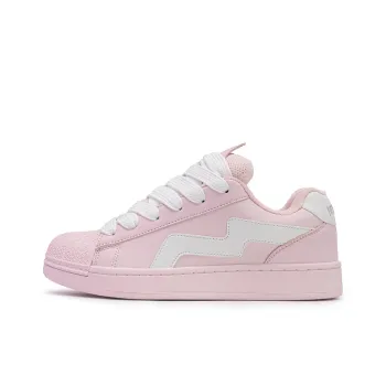 Little Red Man Warm And Wear Resistant Low Top Skateboard Shoes Women's Pink White