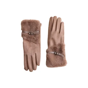 Lagur Suede Knit Gloves Women's