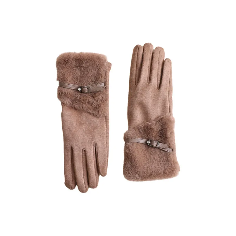 Lagur Suede Knit Gloves Women's-0